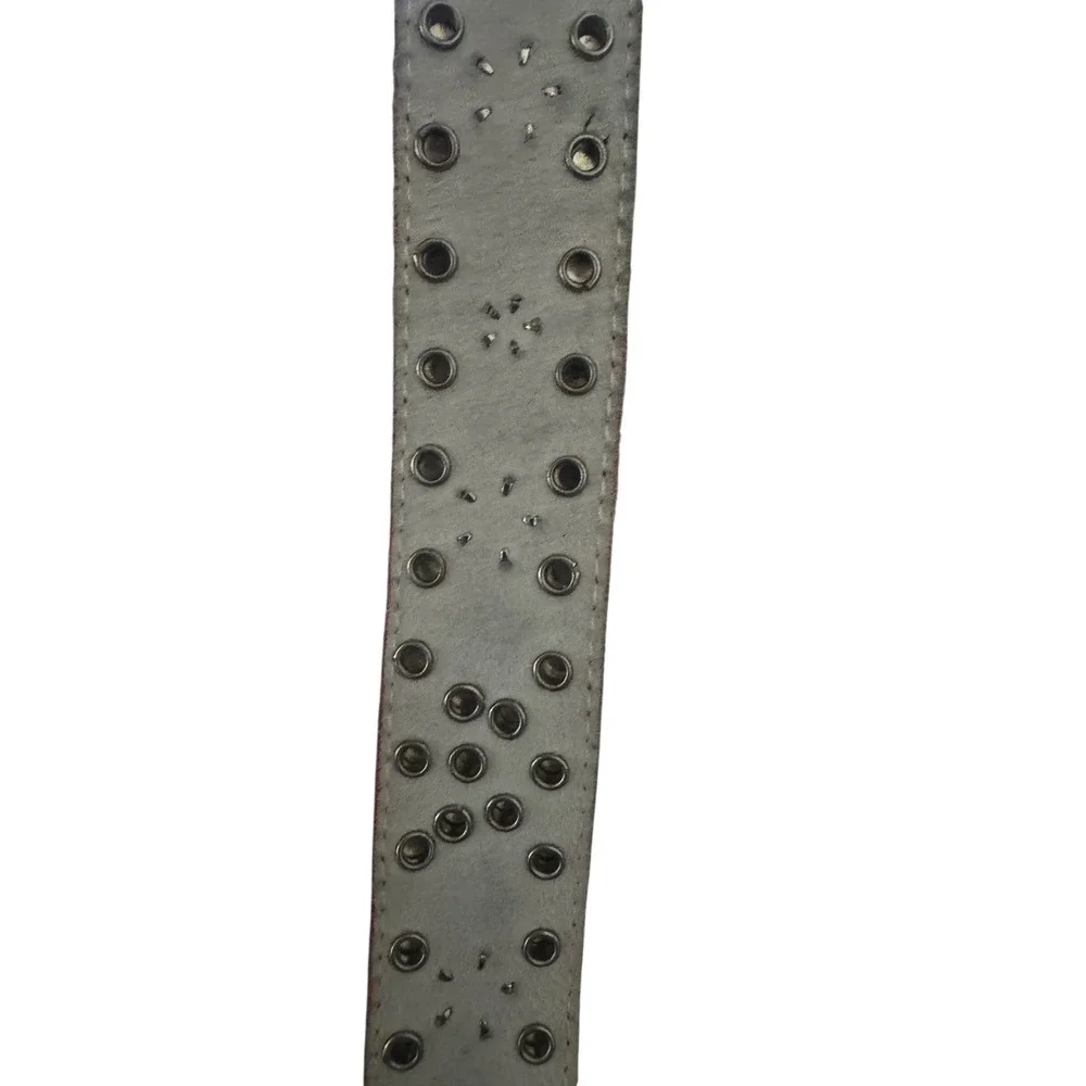 Red Leather Studded Star Belt Cabochons 80/90s Mall Goth Hong Kong Punk Rocker M